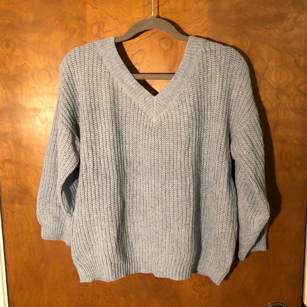 Light Blue V-Neck Sweater